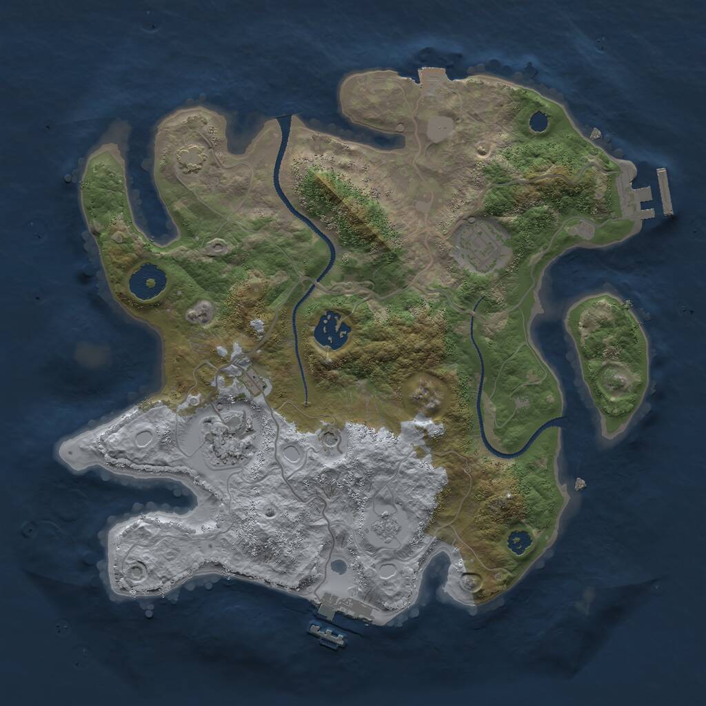 Rust Map: Procedural Map, Size: 3000, Seed: 1659431593, 9 Monuments