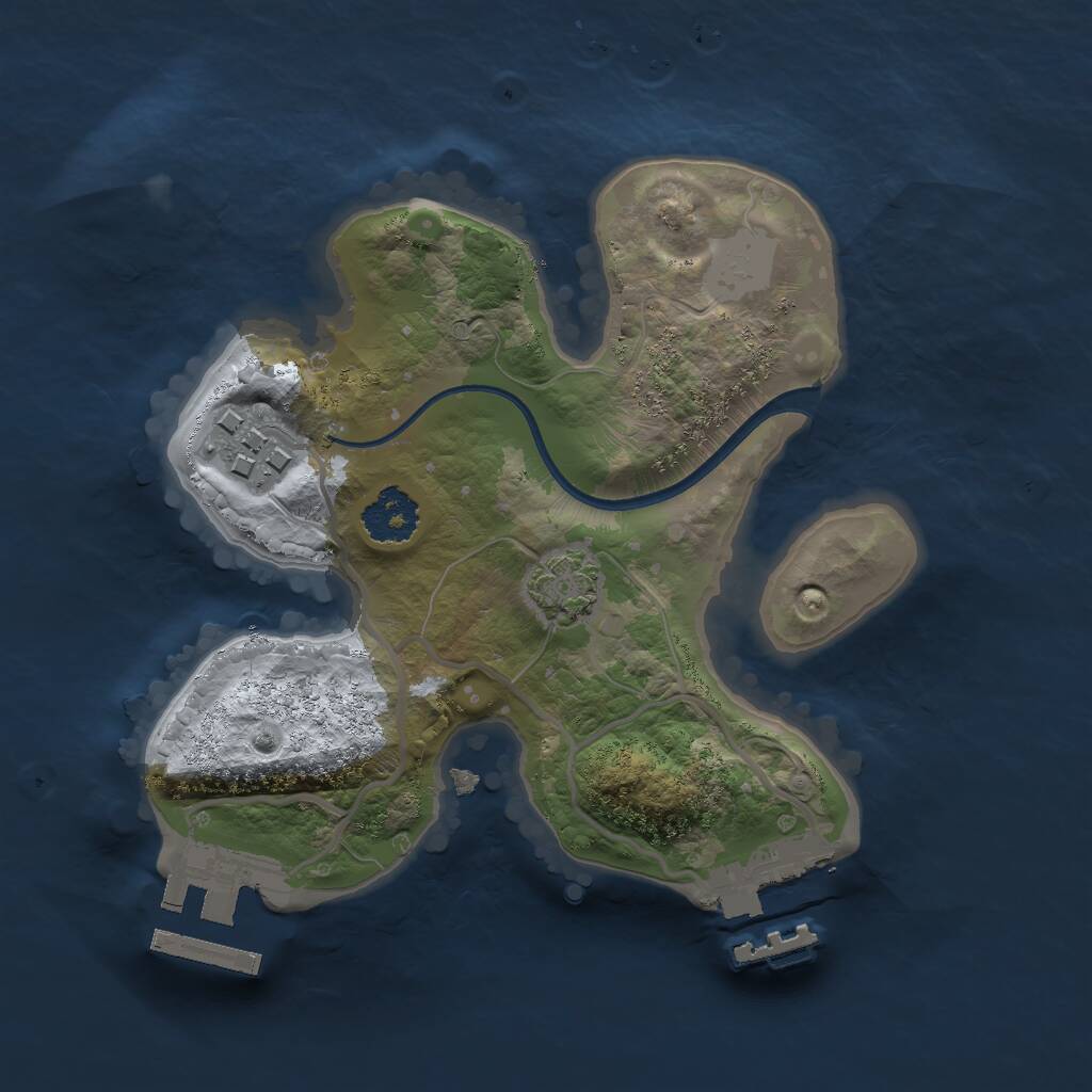 Rust Map: Procedural Map, Size: 2000, Seed: 671836899, 5 Monuments