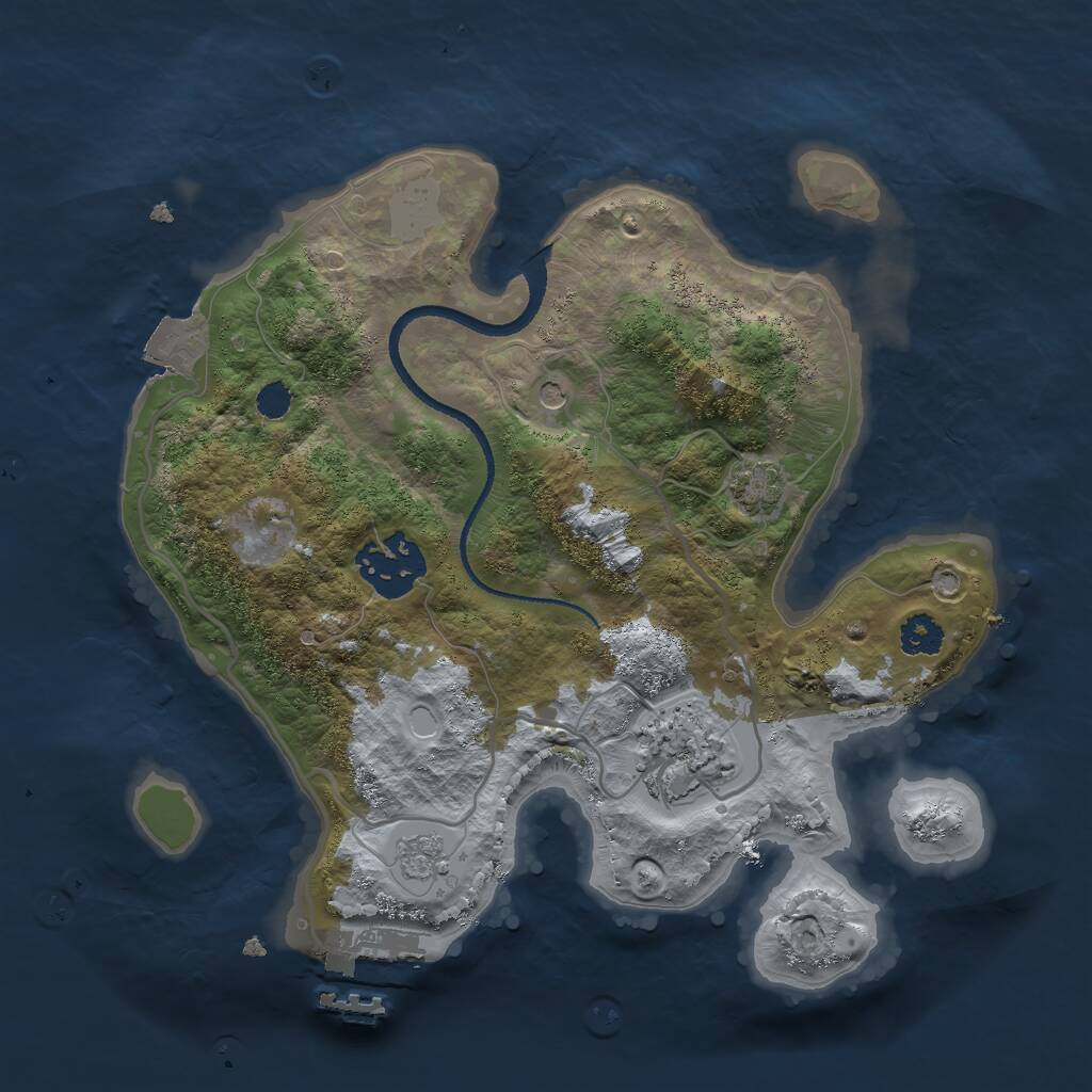 Rust Map: Procedural Map, Size: 2550, Seed: 50000, 7 Monuments