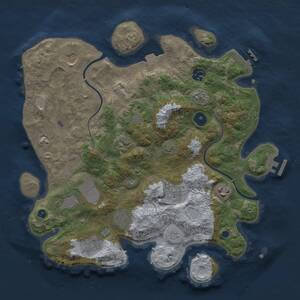 Thumbnail Rust Map: Procedural Map, Size: 3500, Seed: 1164991137, 14 Monuments