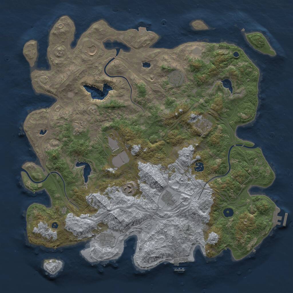 Rust Map: Procedural Map, Size: 4500, Seed: 196158023, 16 Monuments