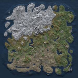 Thumbnail Rust Map: Procedural Map, Size: 5000, Seed: 6392, 16 Monuments