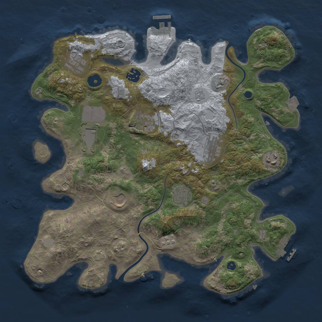 Rust Map: Procedural Map, Size: 3600, Seed: 736007091, 15 Monuments