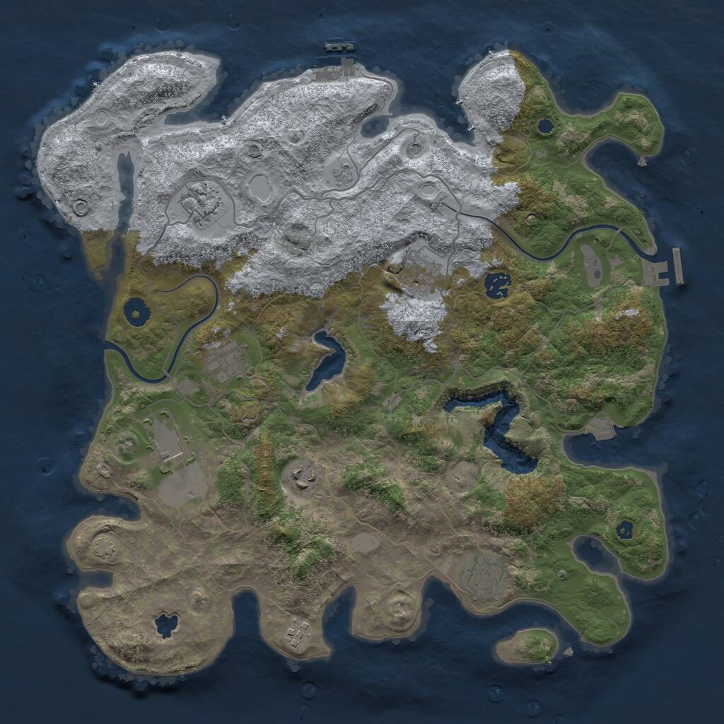 Rust Map: Procedural Map, Size: 4000, Seed: 1202469761, 14 Monuments