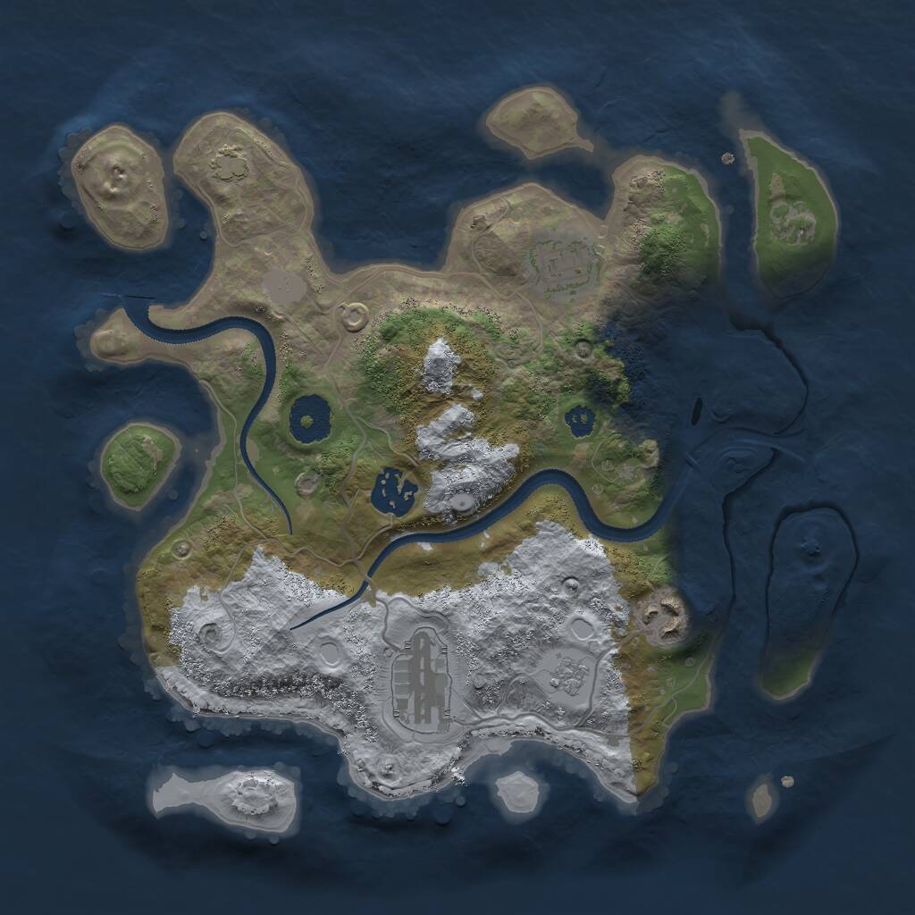 Rust Map: Procedural Map, Size: 3000, Seed: 82191, 9 Monuments