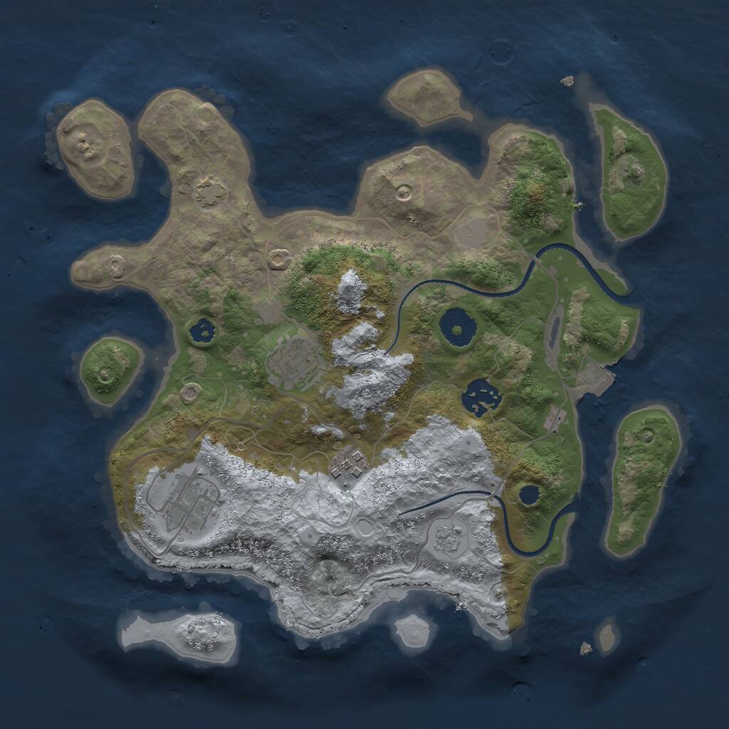 Rust Map: Procedural Map, Size: 3000, Seed: 82191, 7 Monuments