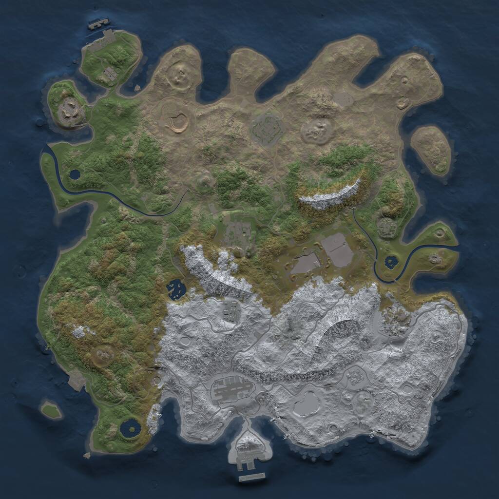 Rust Map: Procedural Map, Size: 3810, Seed: 50000, 17 Monuments
