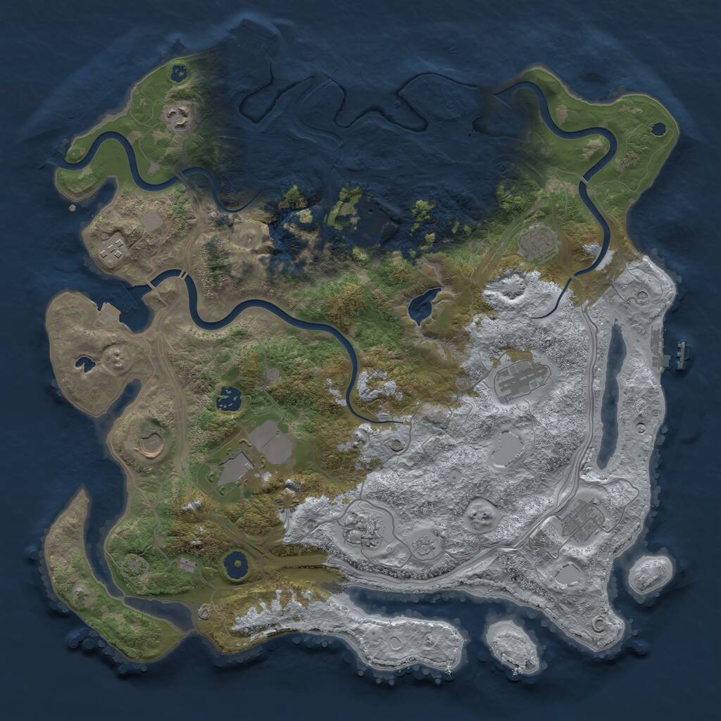 Rust Map: Procedural Map, Size: 4250, Seed: 990514, 18 Monuments