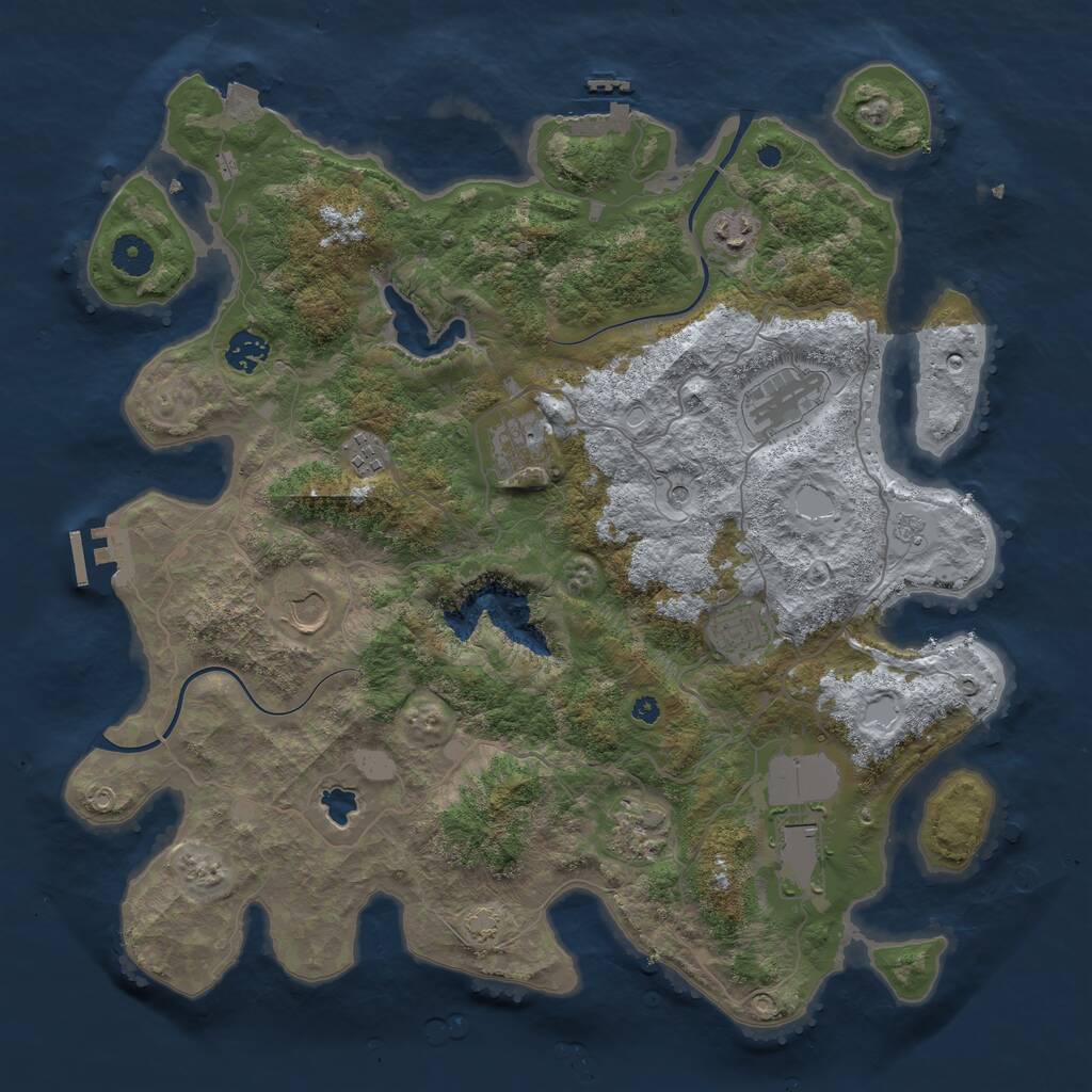 Rust Map: Procedural Map, Size: 4000, Seed: 538711615, 17 Monuments