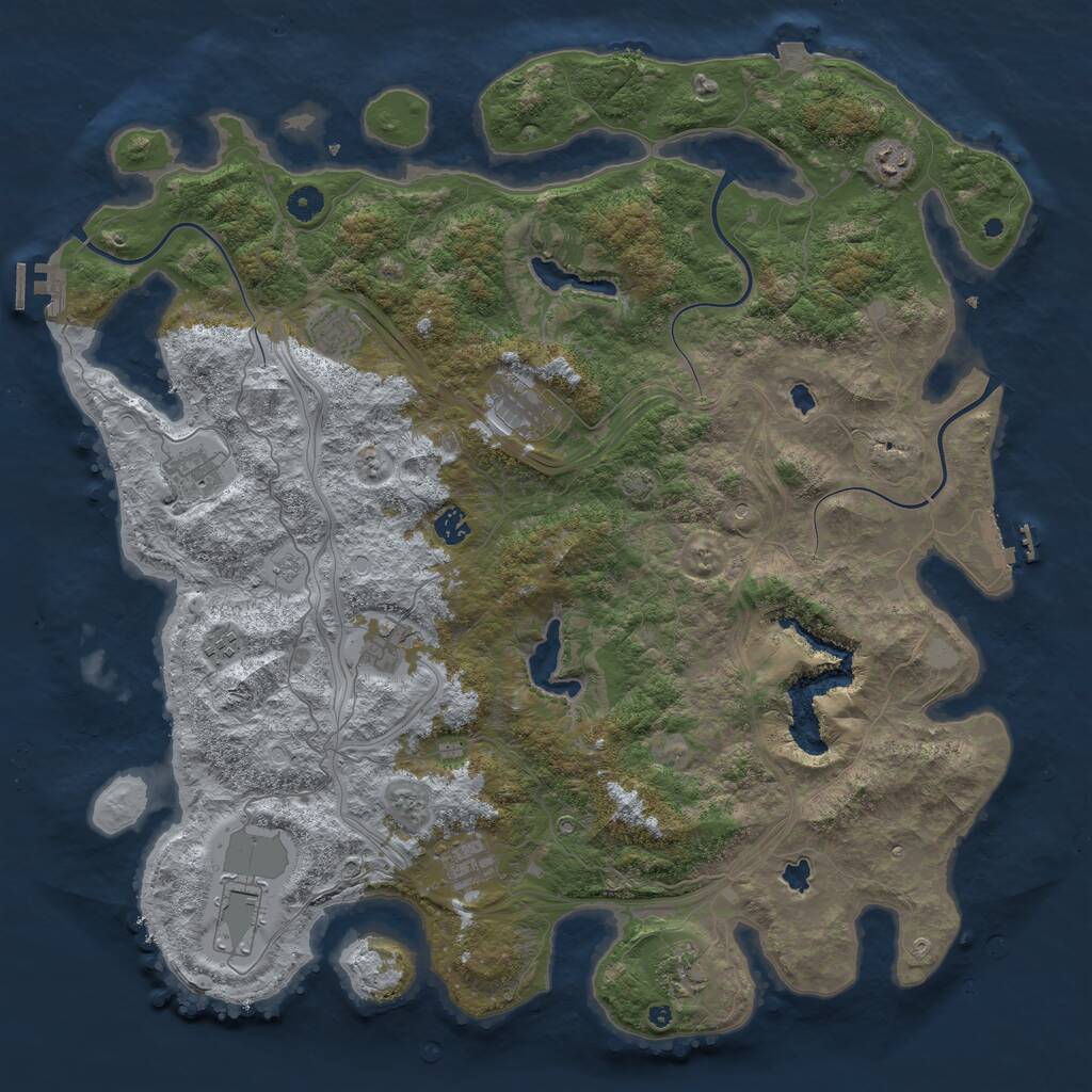 Rust Map: Procedural Map, Size: 4700, Seed: 100, 16 Monuments