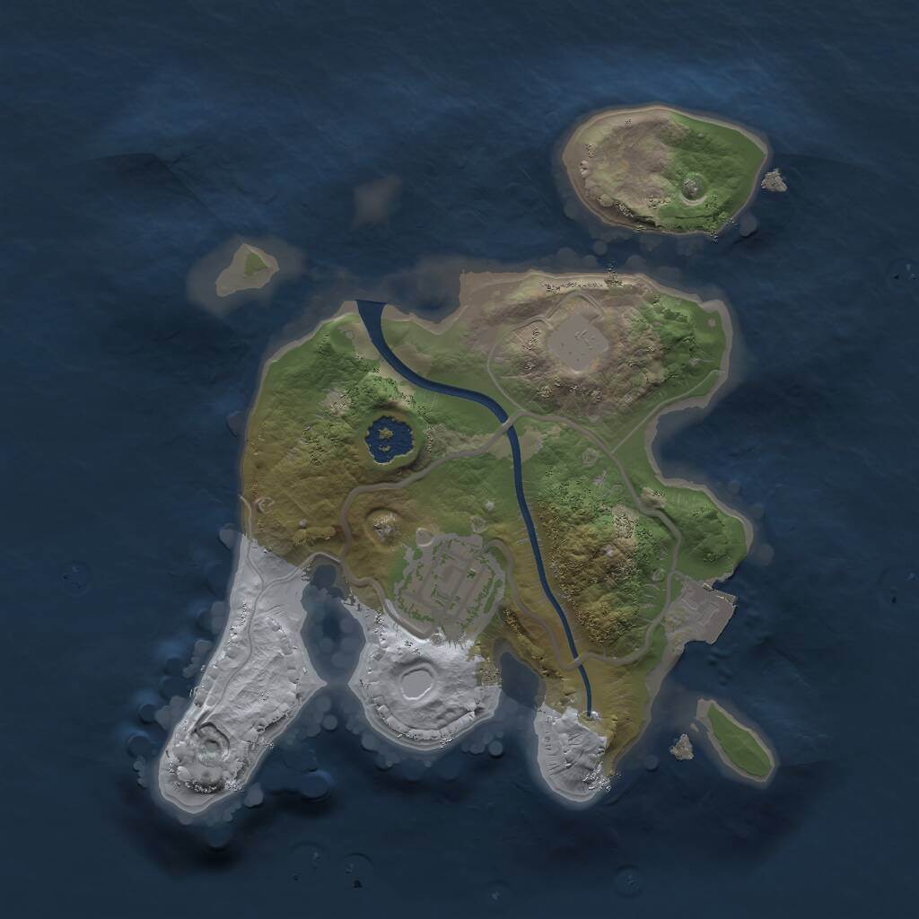 Rust Map: Procedural Map, Size: 2000, Seed: 35463, 2 Monuments