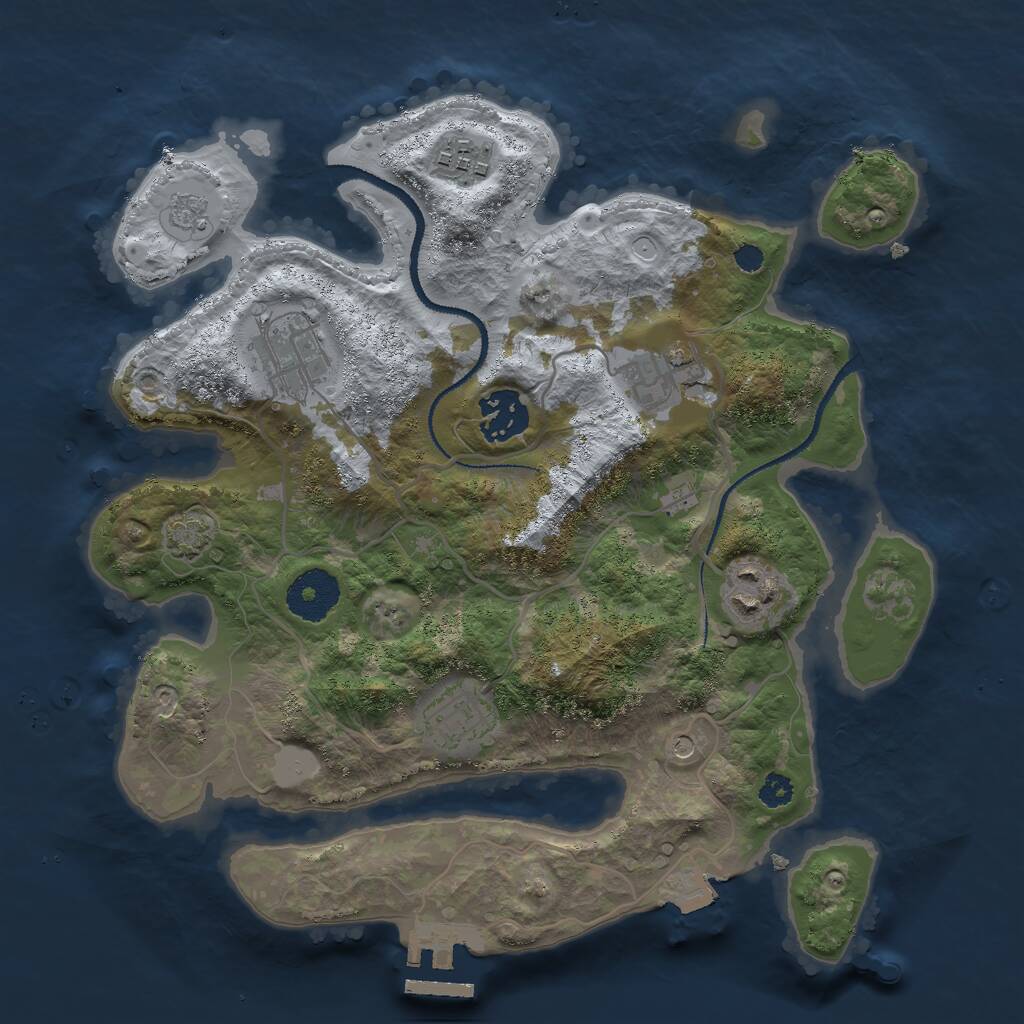 Rust Map: Procedural Map, Size: 3000, Seed: 77748, 11 Monuments