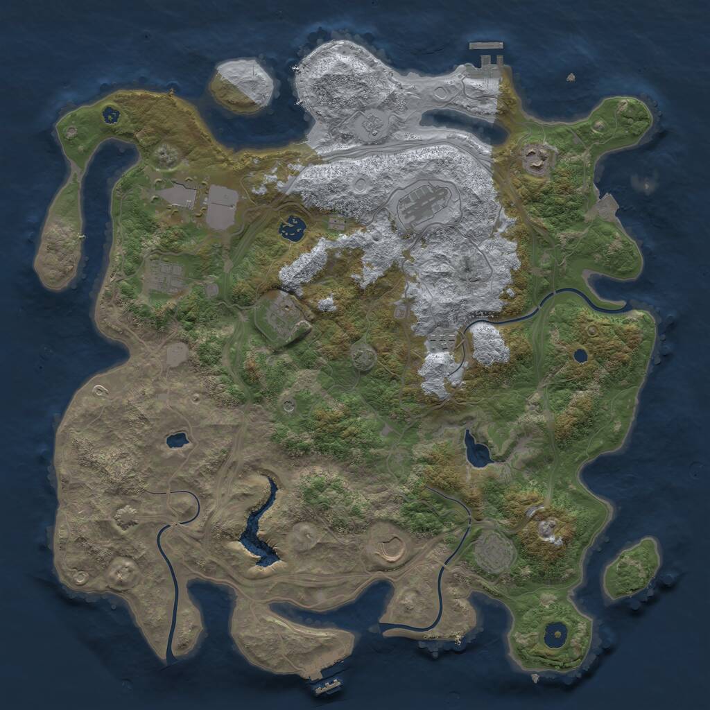 Rust Map: Procedural Map, Size: 4250, Seed: 1530023682, 15 Monuments