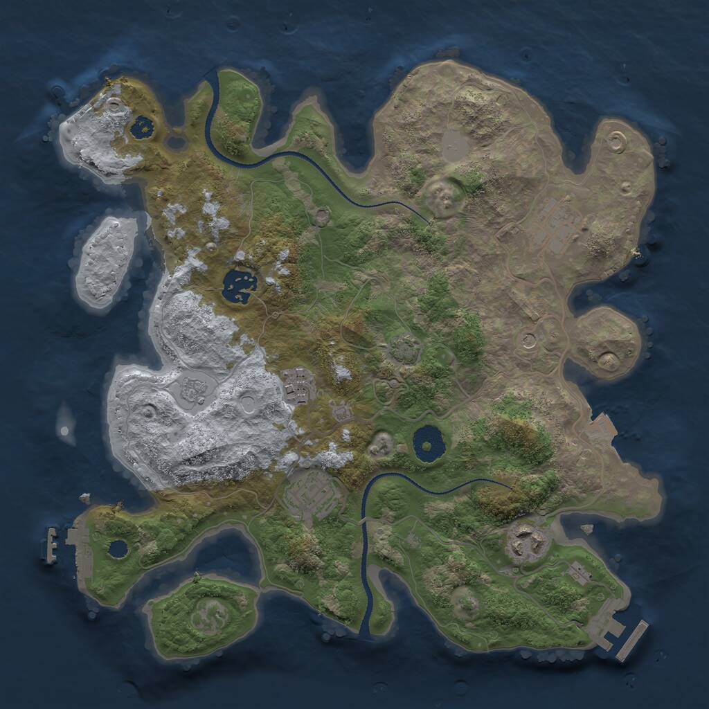 Rust Map: Procedural Map, Size: 3100, Seed: 820288398, 11 Monuments