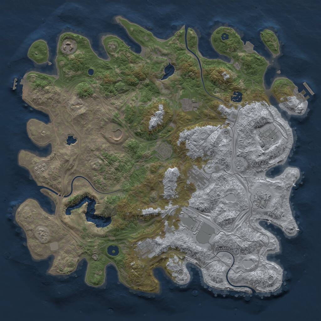 Rust Map: Procedural Map, Size: 4250, Seed: 690794760, 17 Monuments