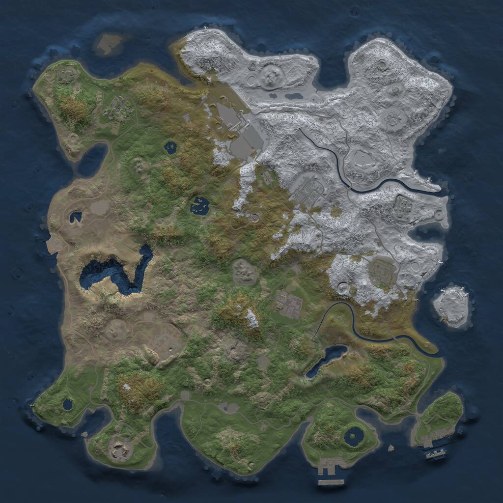 Rust Map: Procedural Map, Size: 4000, Seed: 1533462501, 15 Monuments