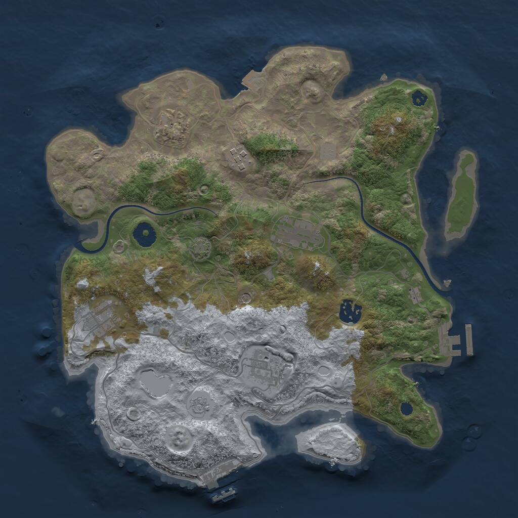 Rust Map: Procedural Map, Size: 3350, Seed: 640762085, 12 Monuments