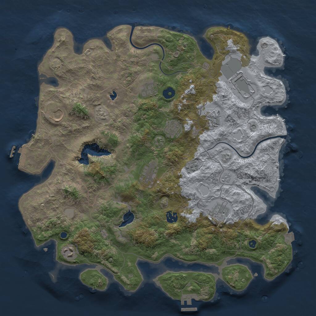 Rust Map: Procedural Map, Size: 4000, Seed: 1879261072, 16 Monuments