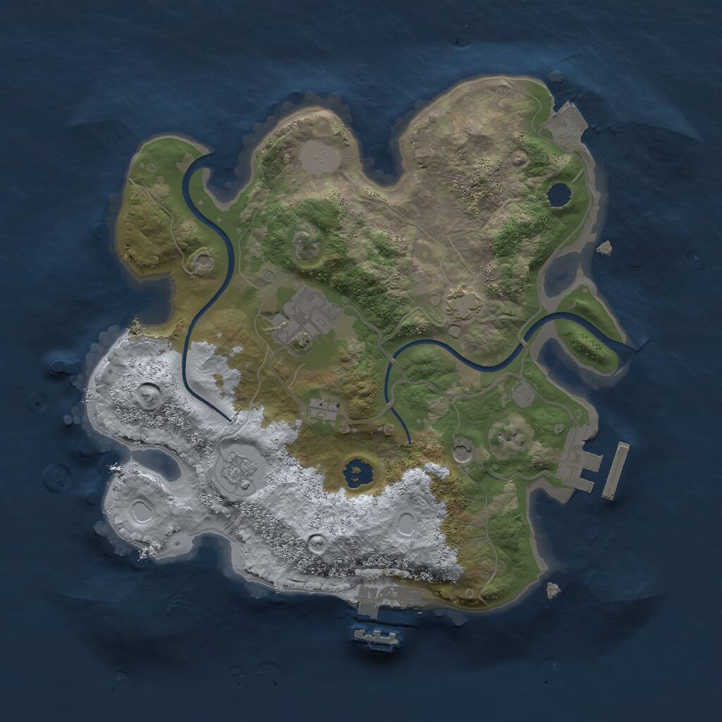 Rust Map: Procedural Map, Size: 2500, Seed: 8899, 7 Monuments