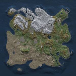 Thumbnail Rust Map: Procedural Map, Size: 3500, Seed: 1701038969, 13 Monuments