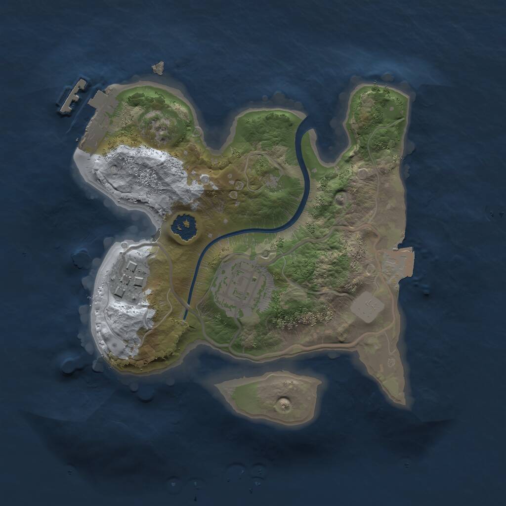 Rust Map: Procedural Map, Size: 2000, Seed: 223344, 4 Monuments