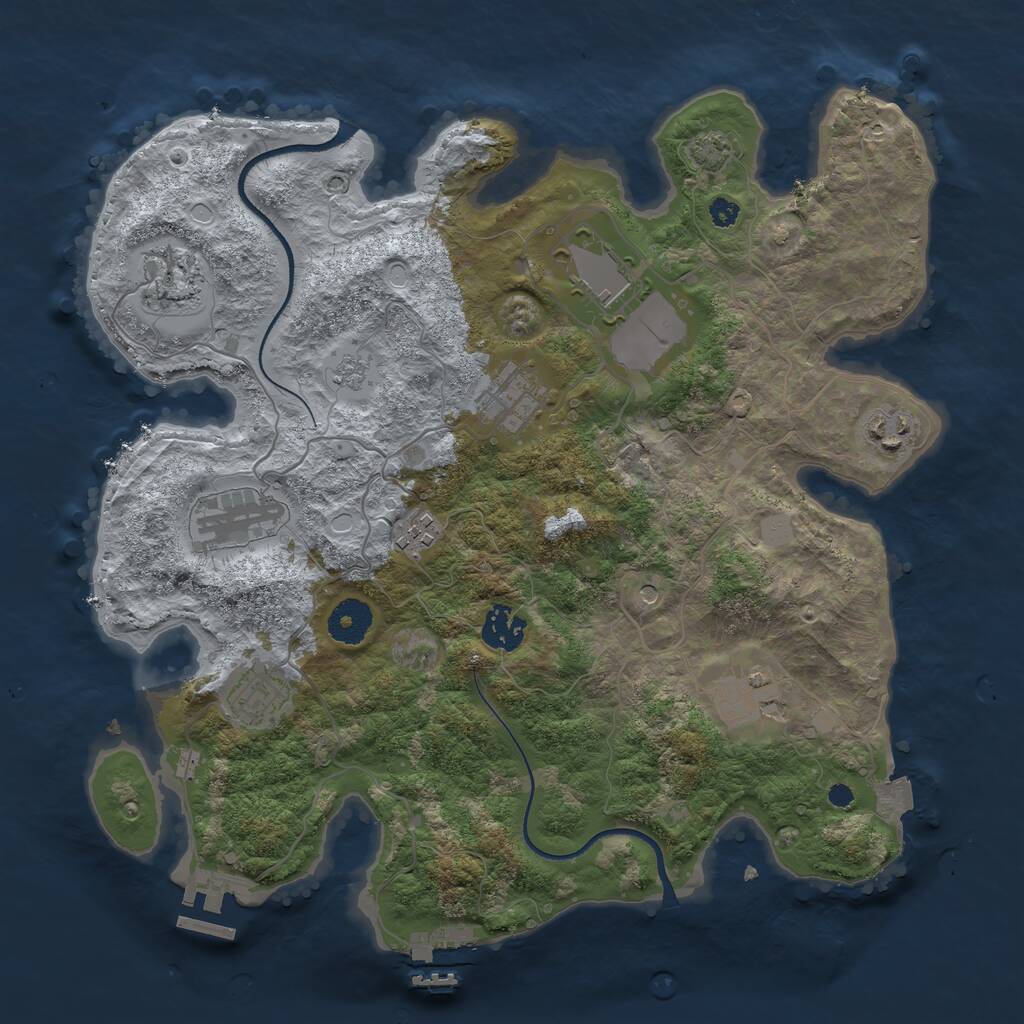 Rust Map: Procedural Map, Size: 3500, Seed: 1591048505, 15 Monuments