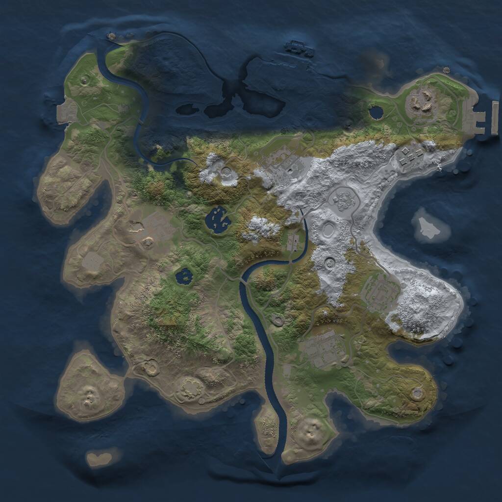 Rust Map: Procedural Map, Size: 3000, Seed: 56462, 13 Monuments