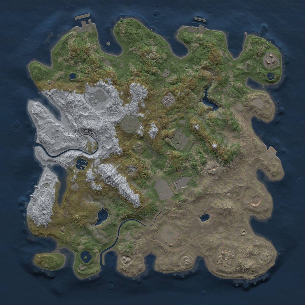 Rust Map: Procedural Map, Size: 4000, Seed: 1910996816, 16 Monuments