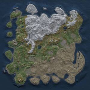 Thumbnail Rust Map: Procedural Map, Size: 3950, Seed: 261355264, 16 Monuments