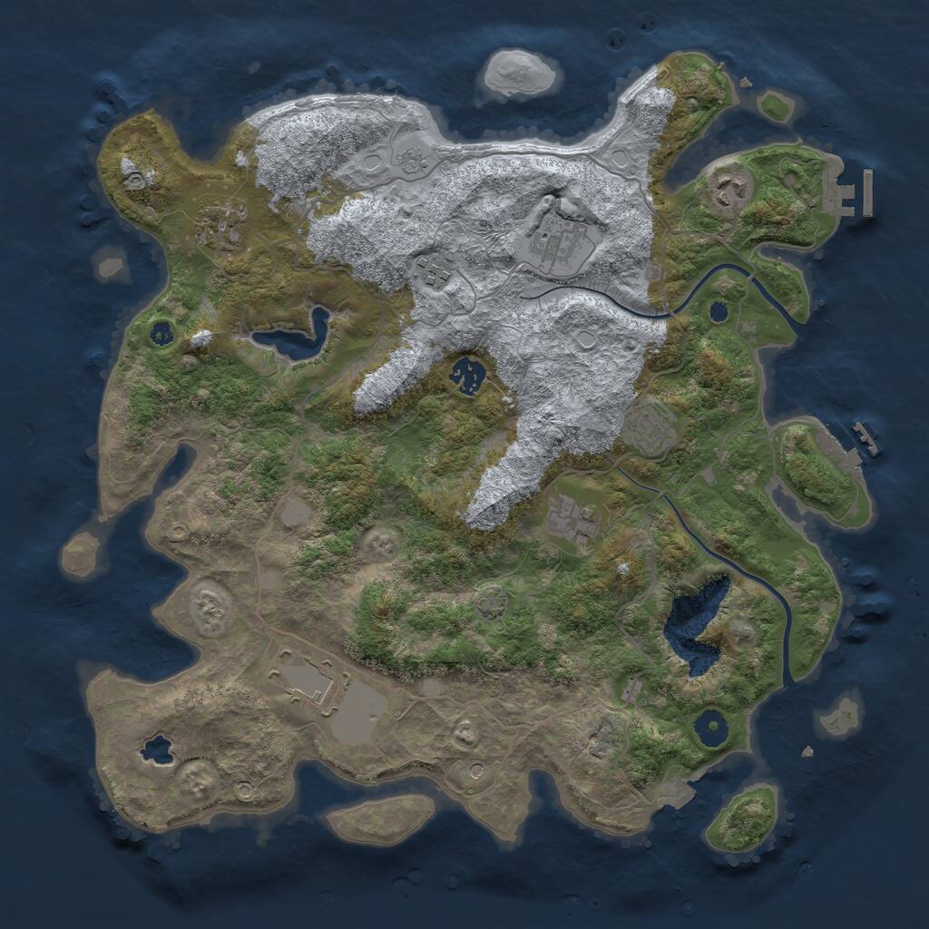 Rust Map: Procedural Map, Size: 4000, Seed: 360449556, 14 Monuments