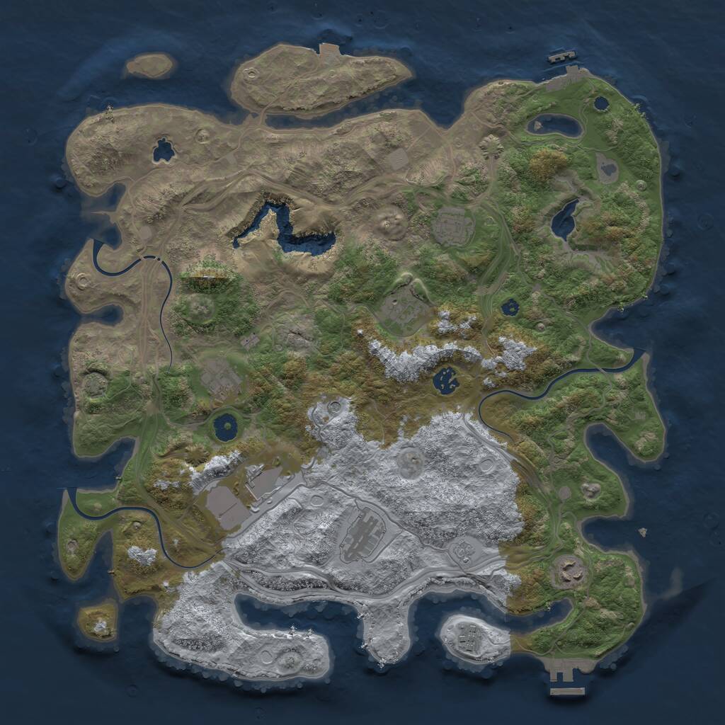 Rust Map: Procedural Map, Size: 4250, Seed: 2977, 16 Monuments