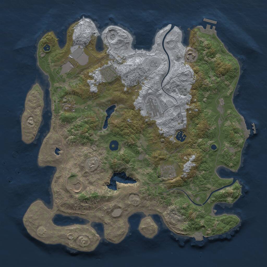 Rust Map: Procedural Map, Size: 4000, Seed: 1092338711, 15 Monuments