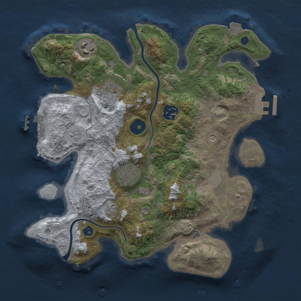 Rust Map: Procedural Map, Size: 3000, Seed: 482282787, 10 Monuments