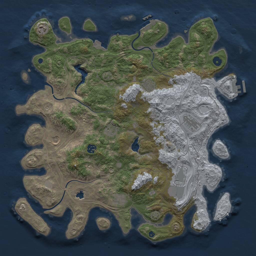 Rust Map: Procedural Map, Size: 4250, Seed: 1190846795, 15 Monuments