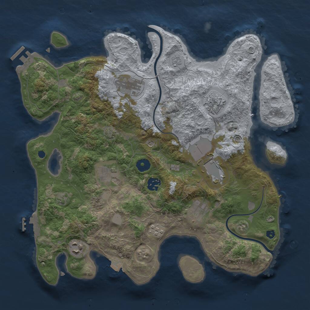 Rust Map: Procedural Map, Size: 3500, Seed: 924815204, 14 Monuments