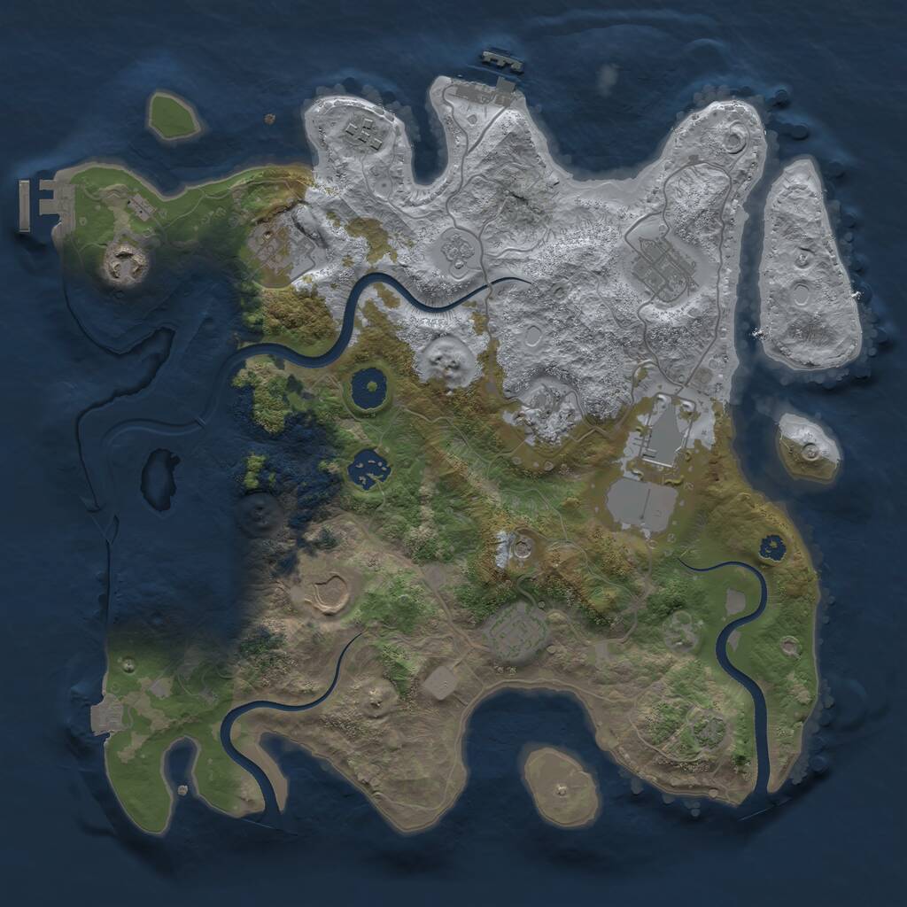 Rust Map: Procedural Map, Size: 3500, Seed: 924815204, 15 Monuments
