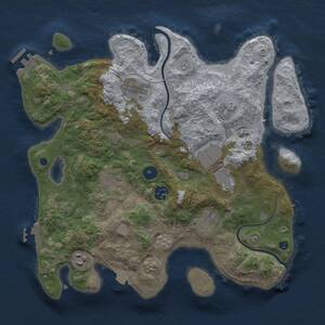 Thumbnail Rust Map: Procedural Map, Size: 3500, Seed: 924815204, 14 Monuments