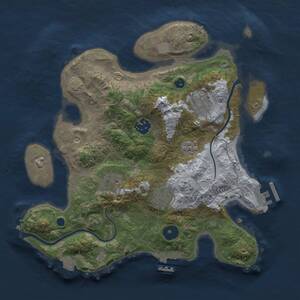 Thumbnail Rust Map: Procedural Map, Size: 3000, Seed: 1851793292, 10 Monuments