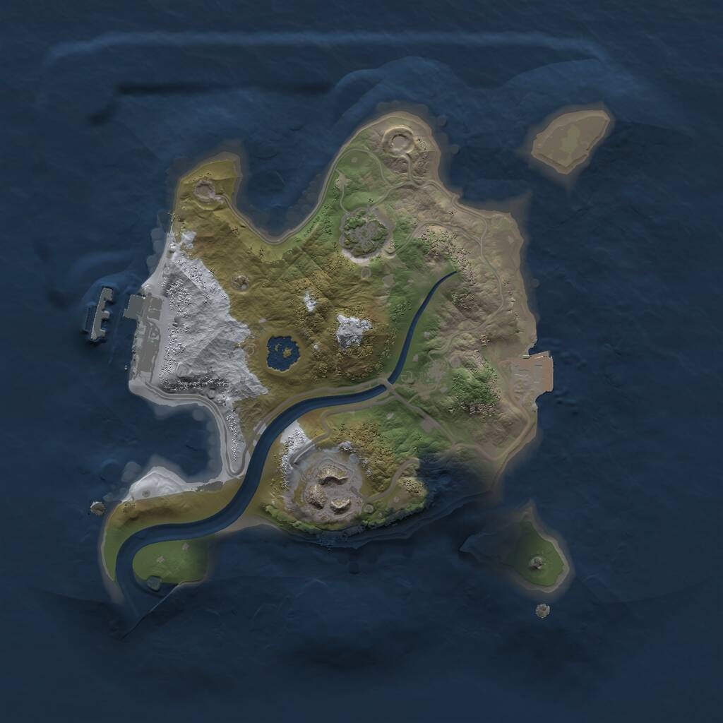 Rust Map: Procedural Map, Size: 2100, Seed: 908990215, 4 Monuments