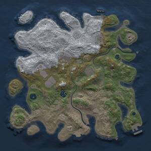 Thumbnail Rust Map: Procedural Map, Size: 3500, Seed: 7075953, 13 Monuments