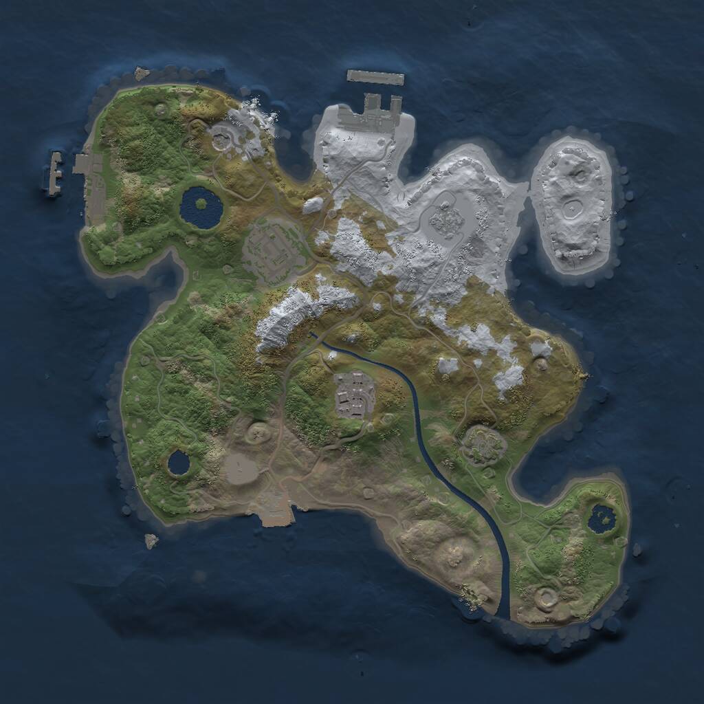 Rust Map: Procedural Map, Size: 2500, Seed: 148917814, 8 Monuments