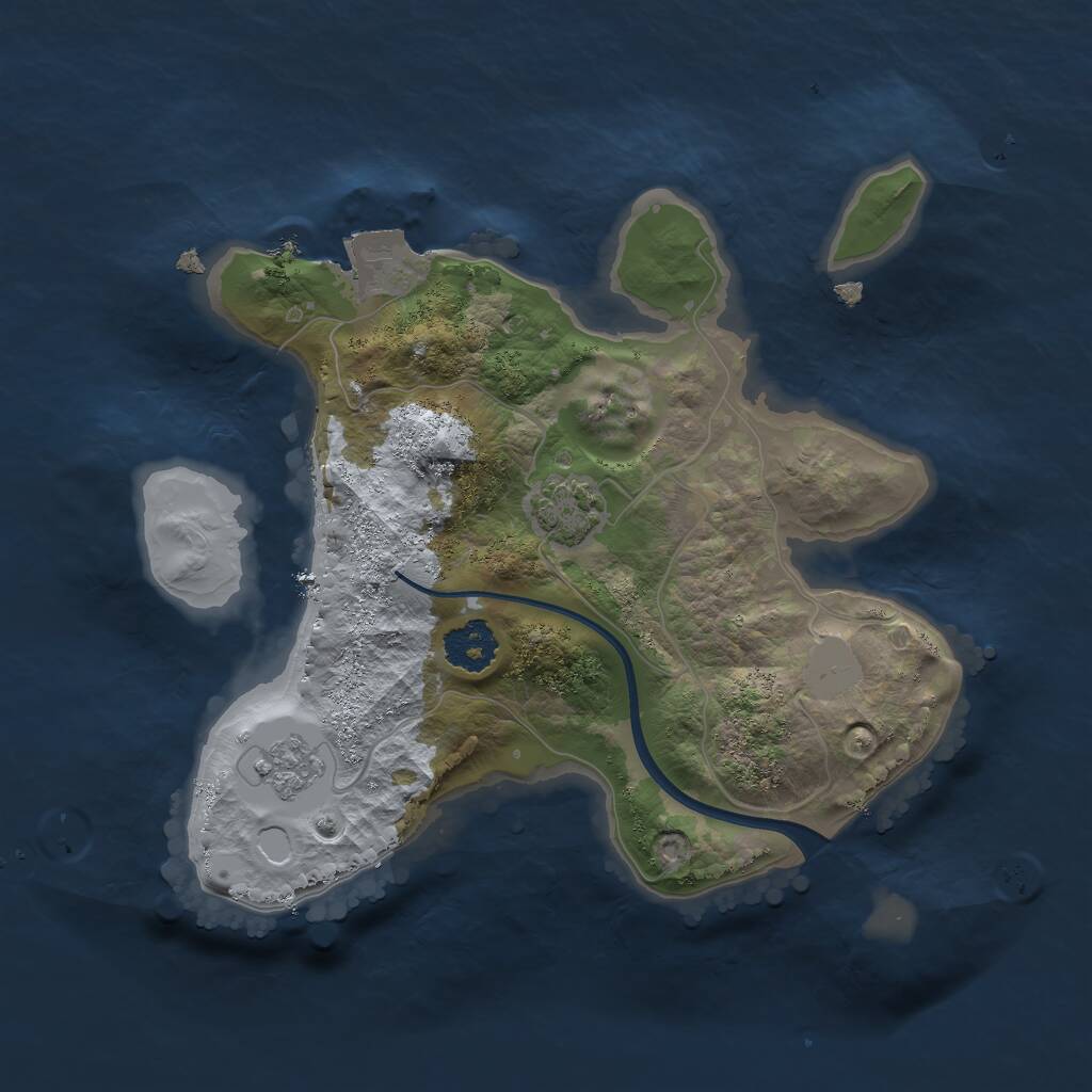 Rust Map: Procedural Map, Size: 2100, Seed: 18549, 3 Monuments