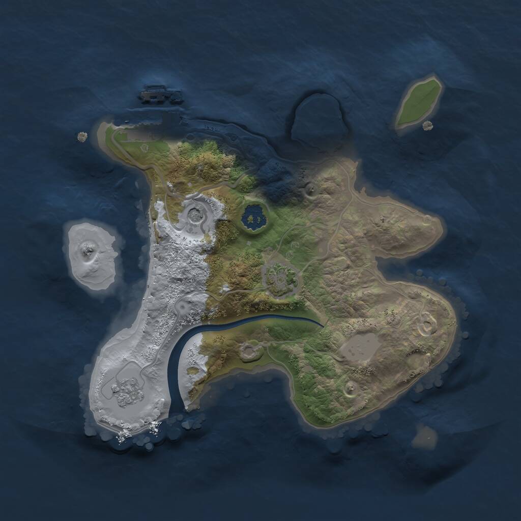 Rust Map: Procedural Map, Size: 2100, Seed: 18549, 5 Monuments