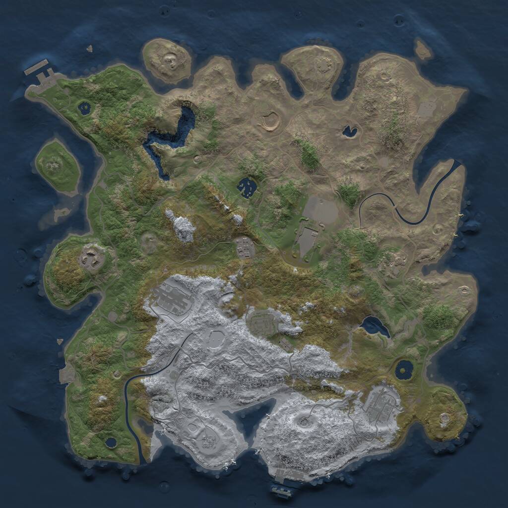 Rust Map: Procedural Map, Size: 4000, Seed: 599520213, 15 Monuments