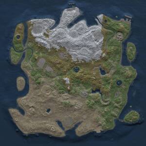 Thumbnail Rust Map: Procedural Map, Size: 4000, Seed: 1907468766, 15 Monuments