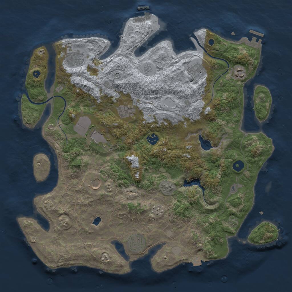 Rust Map: Procedural Map, Size: 4000, Seed: 1907468766, 15 Monuments