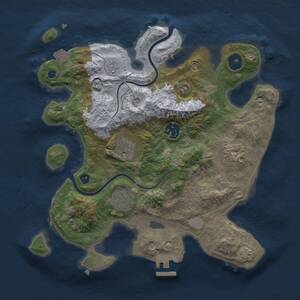 Thumbnail Rust Map: Procedural Map, Size: 3000, Seed: 437221301, 9 Monuments