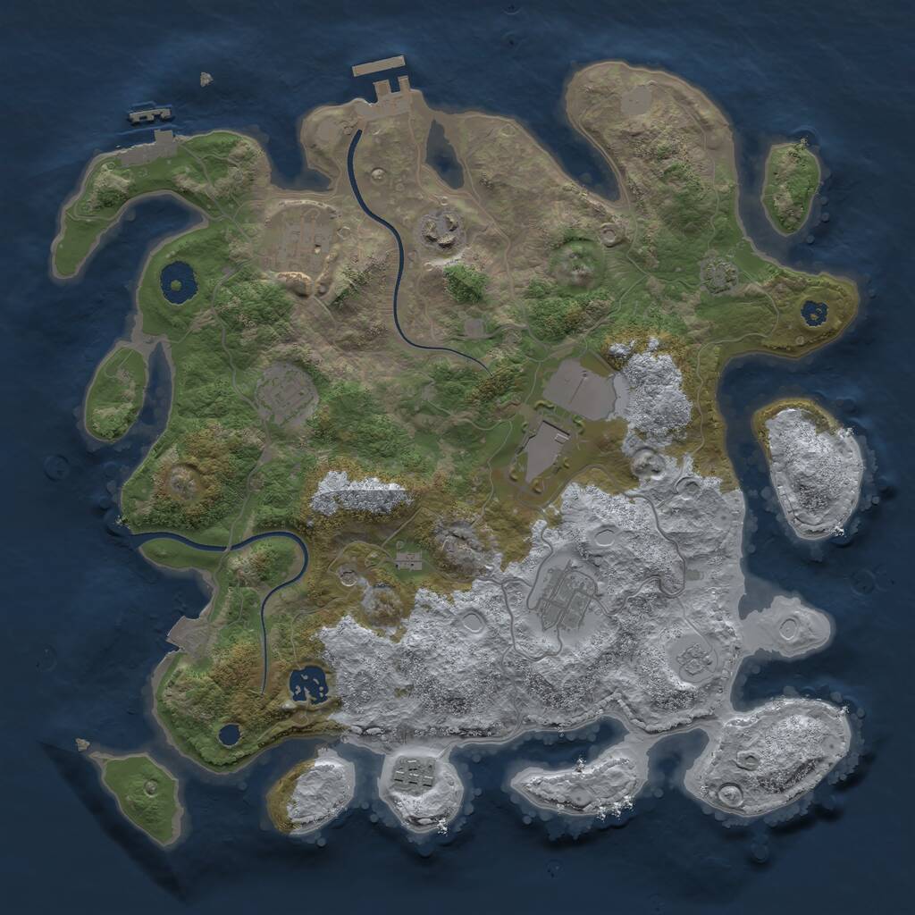 Rust Map: Procedural Map, Size: 3500, Seed: 22488, 13 Monuments