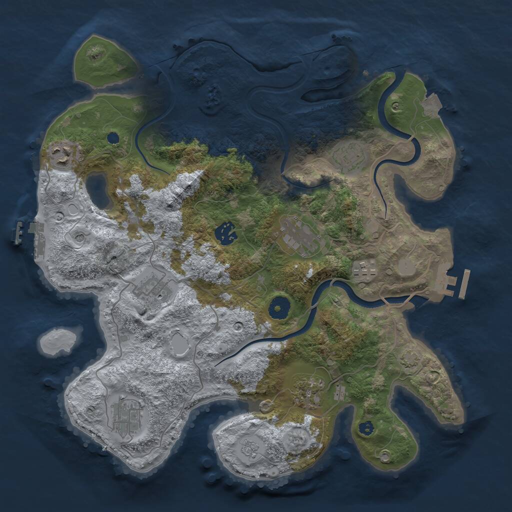 Rust Map: Procedural Map, Size: 3450, Seed: 83415, 14 Monuments