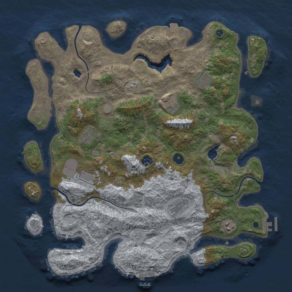 Rust Map: Procedural Map, Size: 4200, Seed: 618247, 16 Monuments